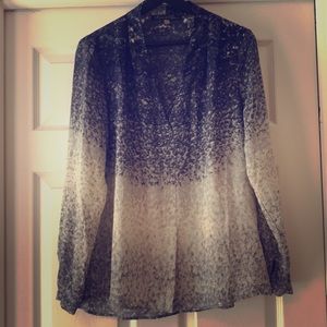 Rose & Olive ombre blue and white blouse